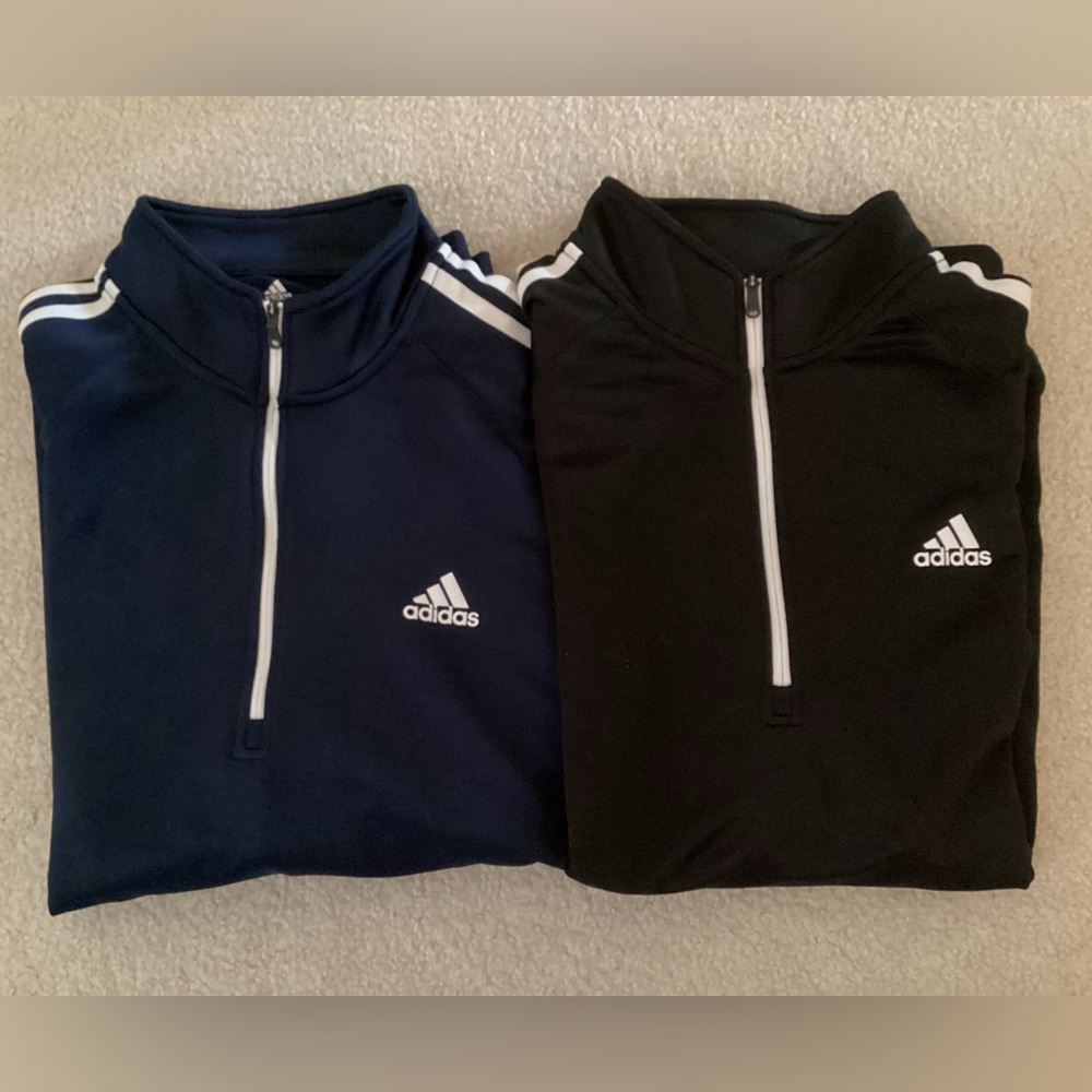 2 Men’s Adidas golf quarter zips
Navy and Black